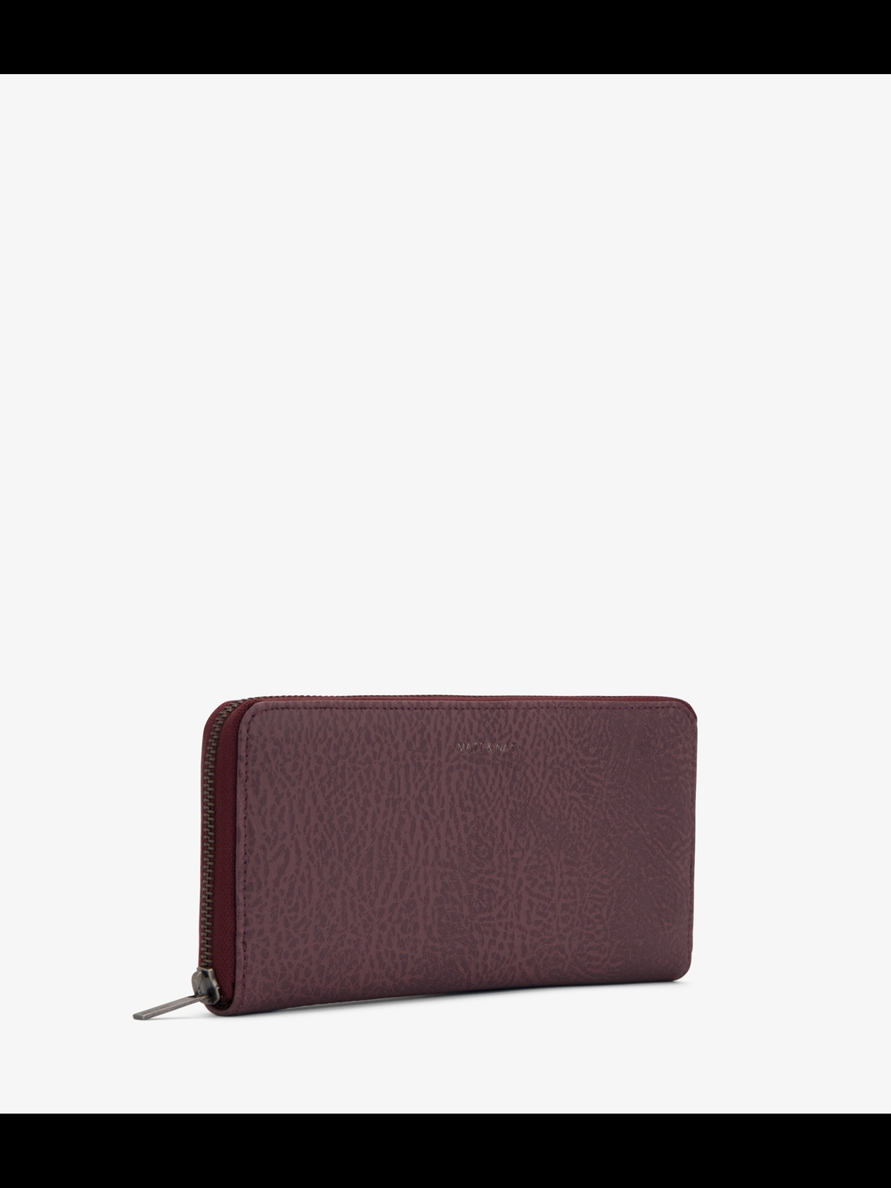 Matt & Nat Textured Zip-Around Wallet in Deep Plum